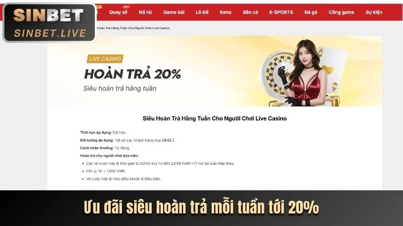 Thưởng Casino trực tuyến Fun88